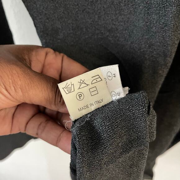 Fabiana Filippi Semi Sheer Sweater Womens 10 Dark Gray Italian Minimalist Luxury - Picture 5 of 7